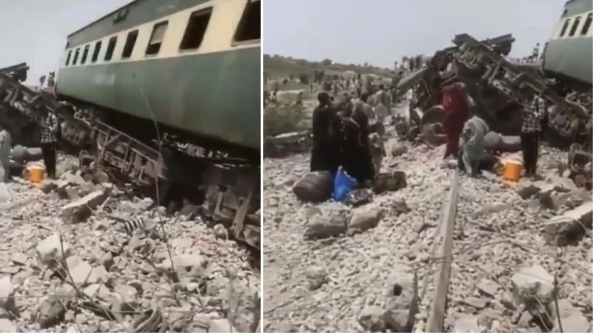 Son Dakika: Pakistan'da tren kazası! Yolcular raydan çıkan vagonlarda mahsur kaldı, çok sayıda ölü ve yaralı var