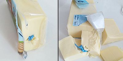 ŞOK ŞOK Marketten aldığı kaşar peynirin içinden lastik eldiven çıktığı iddiası