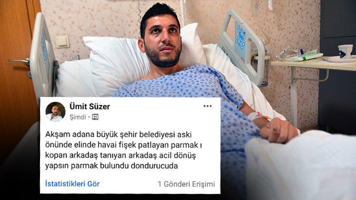  Parmaklarının koptuğunu hastanede öğrenmiş