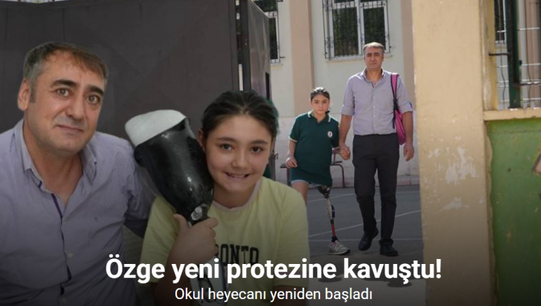 12 yaşındaki Özge yeni protezine kavuştu, okul heyecanı yeniden başladı