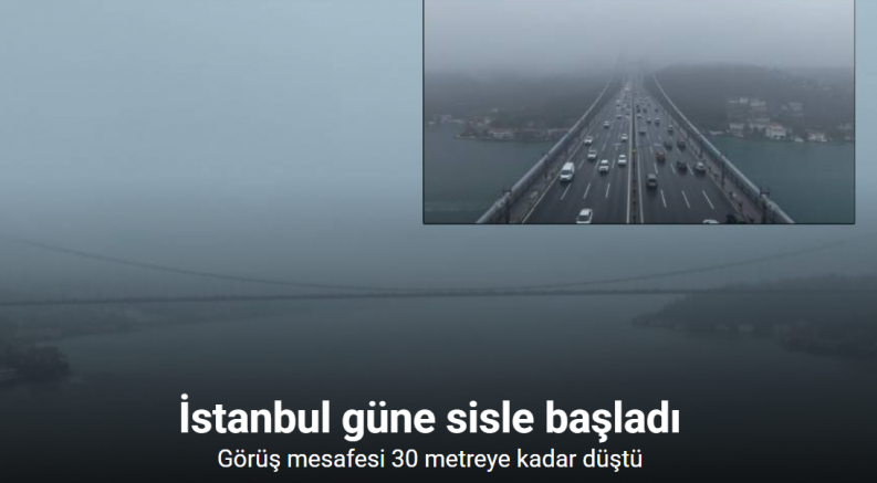 15 Temmuz Şehitler Köprüsü’nde havadan sis manzarası