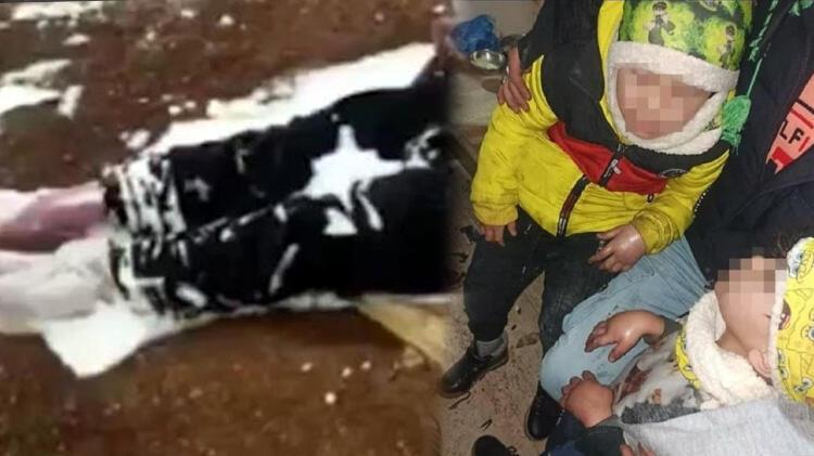 2 çocuğu donmak üzereyken bulundu