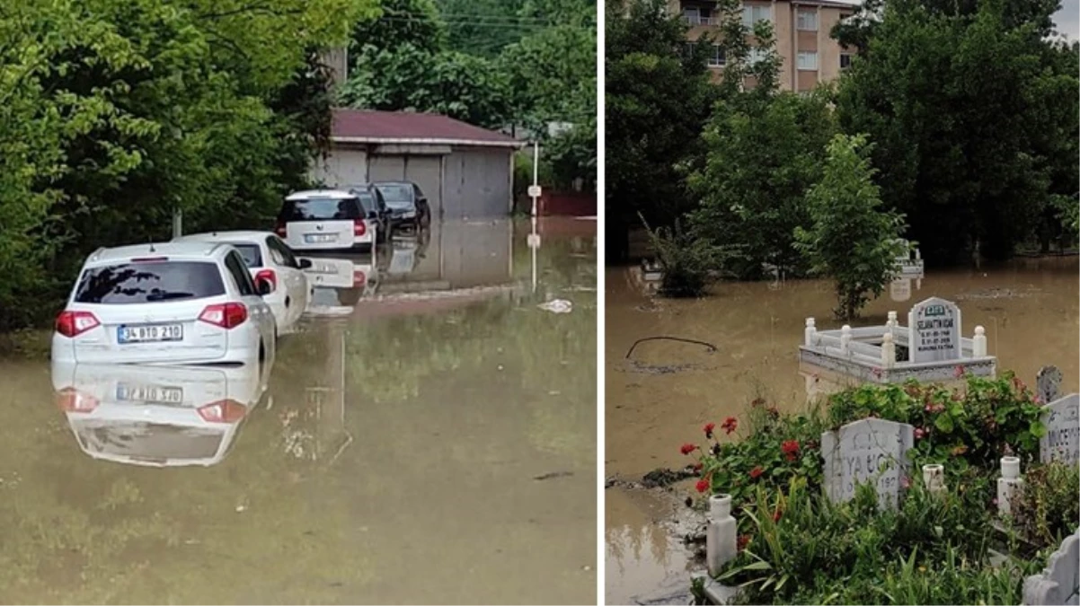 2 derenin taştığı Cide'de hayat durma noktasına geldi! Araçlar sular altında, evler havuz gibi