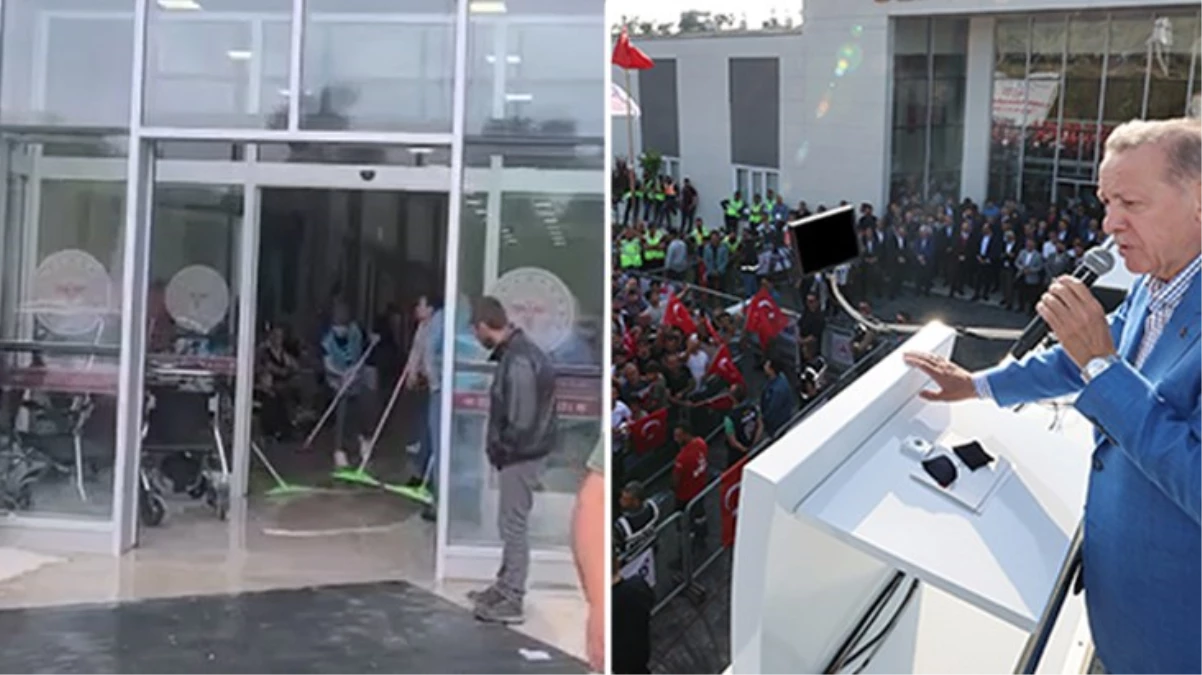 2 gün önce açılışı yapılan Defne Devlet Hastanesi'ni su bastı