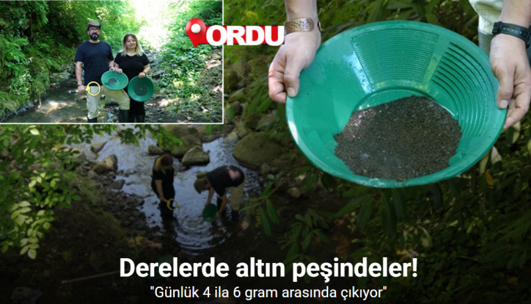 20 yıllık evli çift, Ordu’nun derelerinde altın peşinde