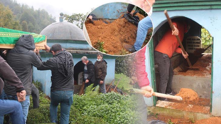 32 yıl önce yaptığı mezara defnedildi
