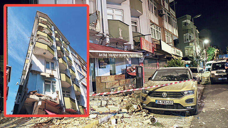 42 yıllık binanın balkonları çöktü