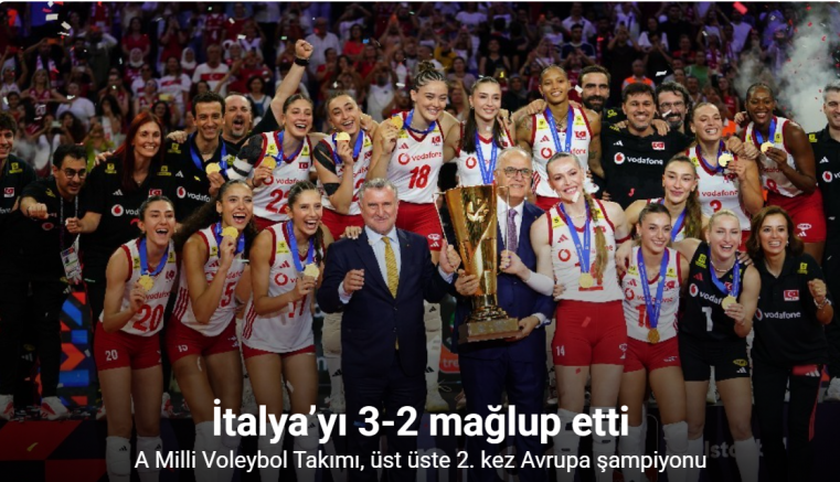 A Milli Voleybol Takımı, üst üste 2. kez Avrupa şampiyonu