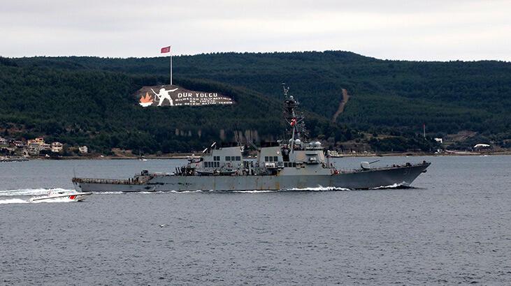 ABD savaş gemisi Çanakkale Boğazı'ndan geçti