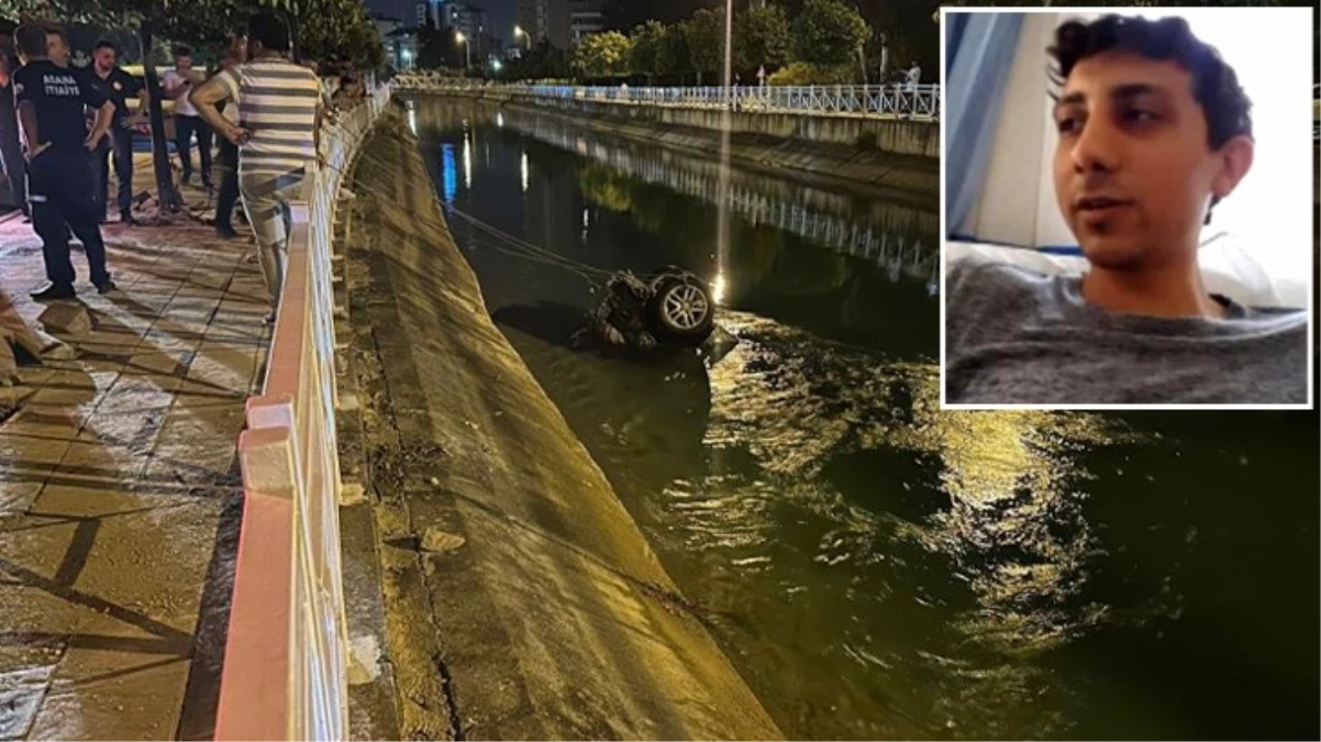 Adana'da korkunç kaza! Askerden yeni dönen genç kanala uçan otomobilde hayatını kaybetti