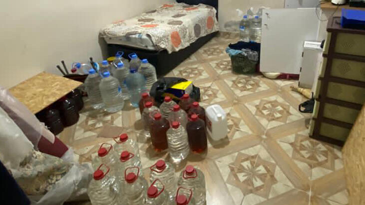 Adana’da sahte içki üretilen eve operasyon!