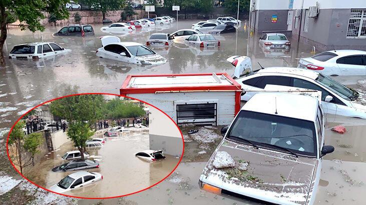 Adıyaman'da sağanakla suya gömülen 40 araç kurtarıldı