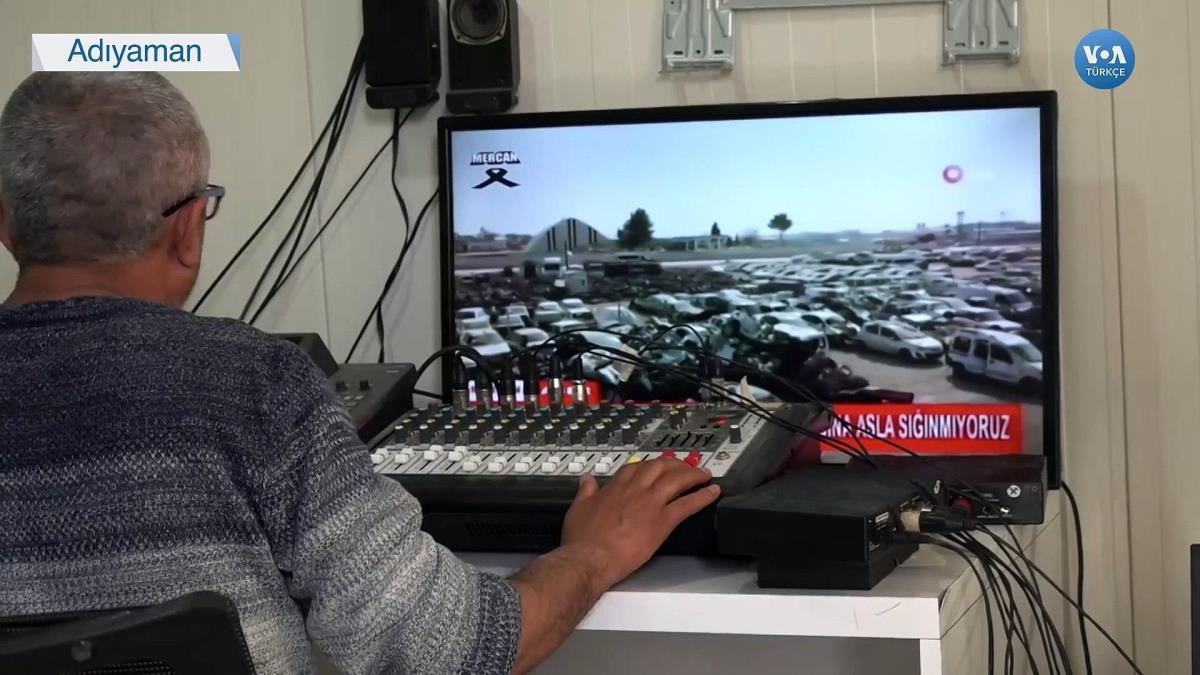 Adıyaman'da Stüdyosu Yıkılan Televizyon Çadıra Taşındı