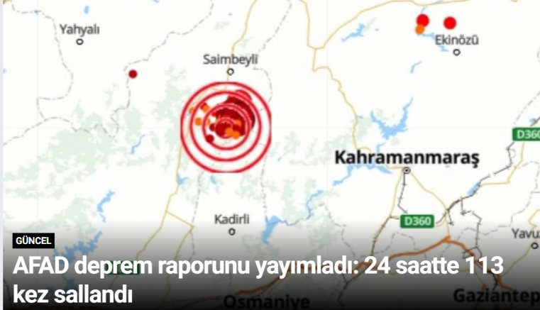 AFAD deprem raporunu yayımladı: 24 saatte 113 kez sallandı