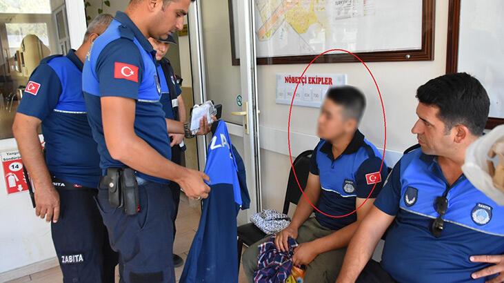 Afgan kaçak, üzerinde zabıta kıyafetiyle yakalandı