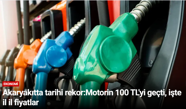 Akaryakıtta tarihi rekor:Motorin 100 TL'yi geçti, işte il il fiyatlar