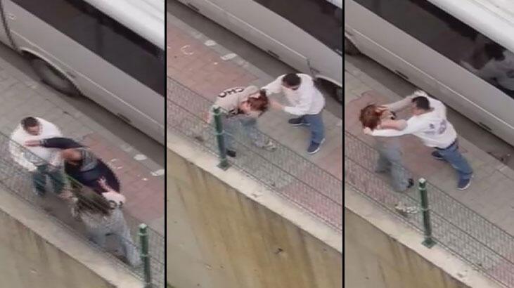 Akılalmaz olay! Eski eşini sokak ortasında dövdü