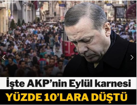 AKP'nin Eylül karnesi belli oldu! Yüzde 10'lara kadar düştü