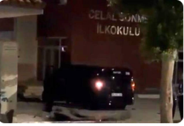 Aksu’da facianın eşiğinden dönüldü: Araç okul bahçesine sürüklendi