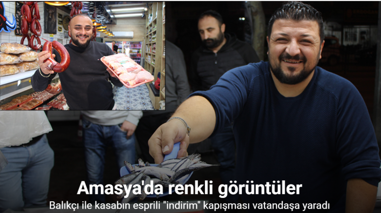 Amasya’da balıkçı ile kasabın esprili