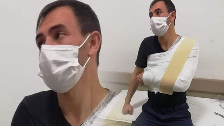 Ambulanstan izinsiz maske ve eldiven alıp, şoförü darbettiler