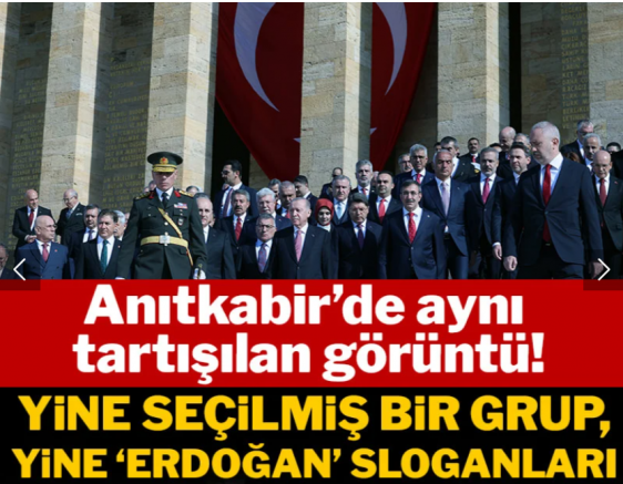 Anıtkabir'de aynı ayıp: Erdoğan sloganları yükseldi