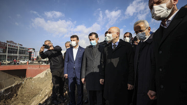 Ankara-Kahramankazan yolu şantiyesinde incelemelerde bulundu