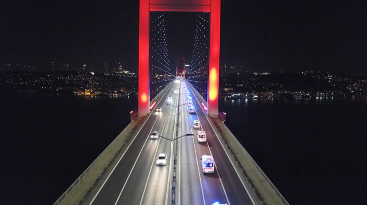 Ankara'dan yola çıkan 61 ambulans İstanbul'a geldi