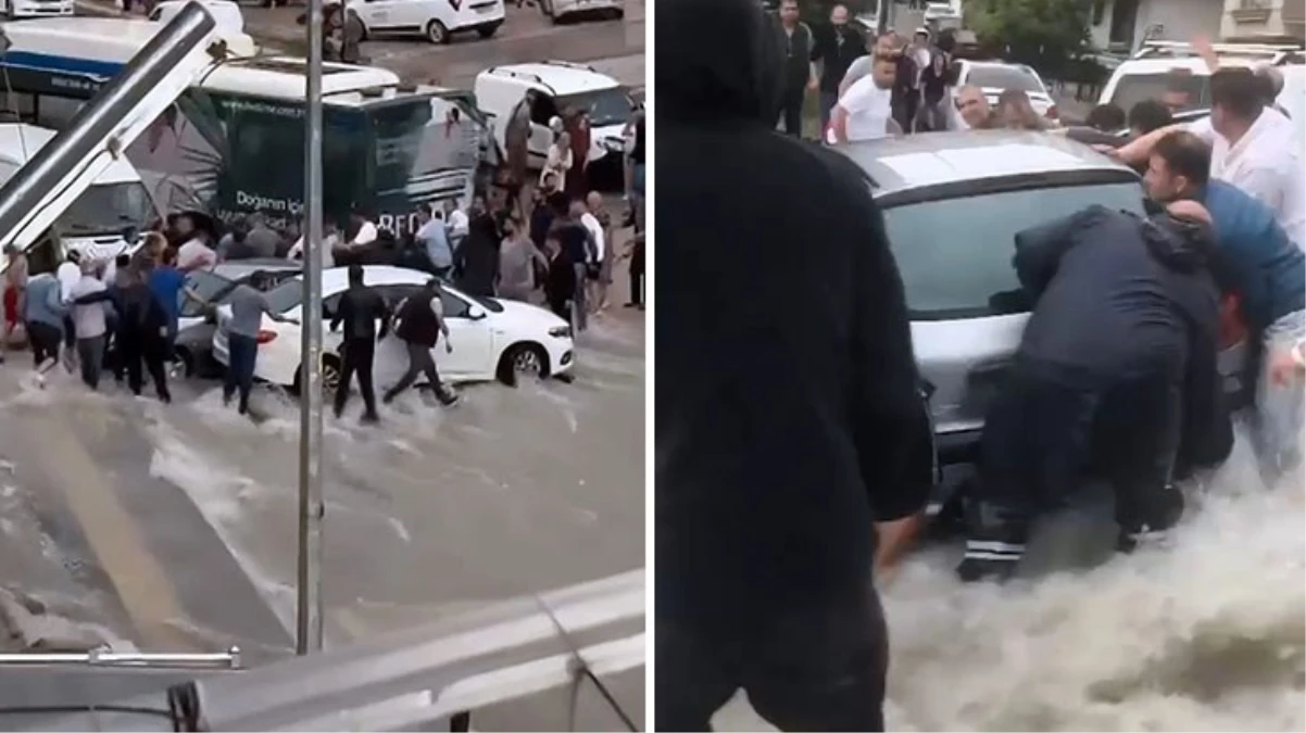 Ankara'yı sel vurdu, sulara kapılan otomobilin sürücüsü için halk seferber oldu