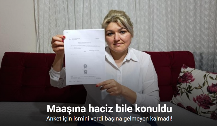 Anket için ismini verdi, maaşına haciz konuldu