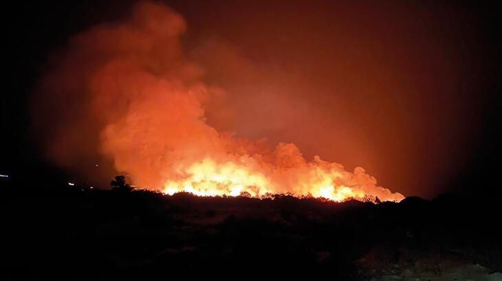 Antalya'da çay kenarındaki sazlık ve ağaçlıkta yangın