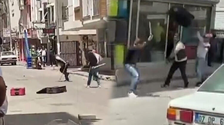 Antalya'da kaldırım taşlı, sopalı ve bavullu kavga! Kimse ayıramadı