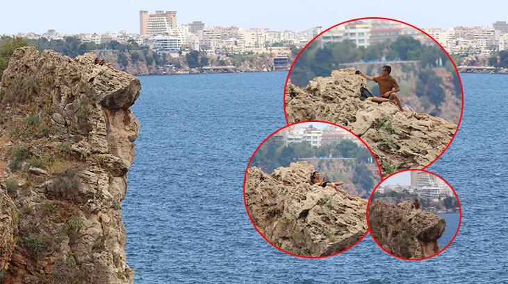 Antalya'da tehlikeli manzara keyfi