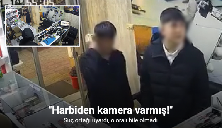 Arkadaşının ‘kamera var’ demesine aldırış etmeyen hırsız telefonu çaldı