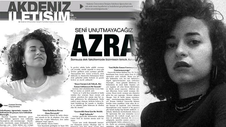 Arkadaşları, katledilen Azra'nın haberini, gözyaşlarıyla yazdı