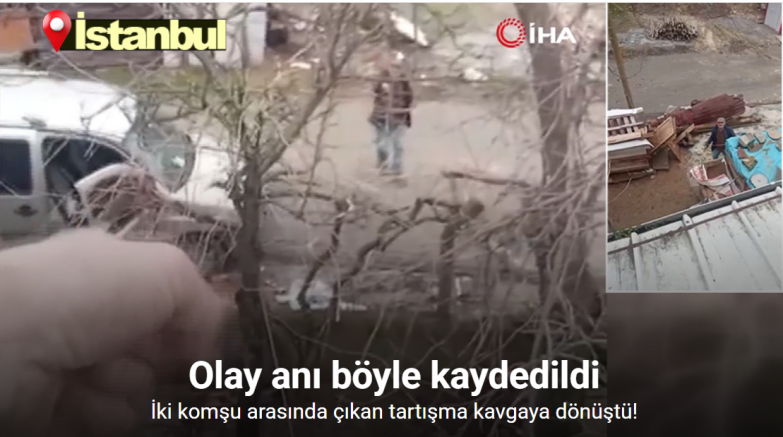 Arnavutköy’de komşuların kavgası kamerada