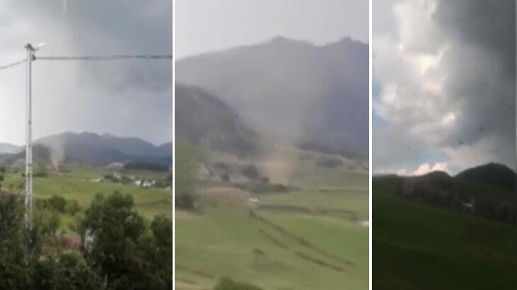 Artvin'de hortum görüntüleri! Çatıları uçurdu