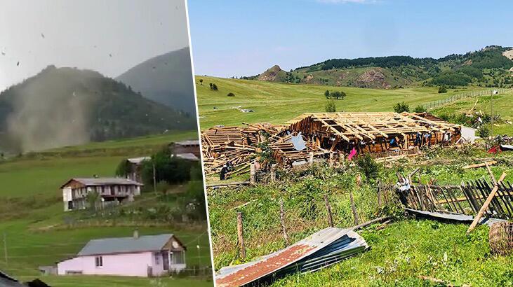 Artvin'de hortum yıktı geçti! Hasar gün ağarınca ortaya çıktı