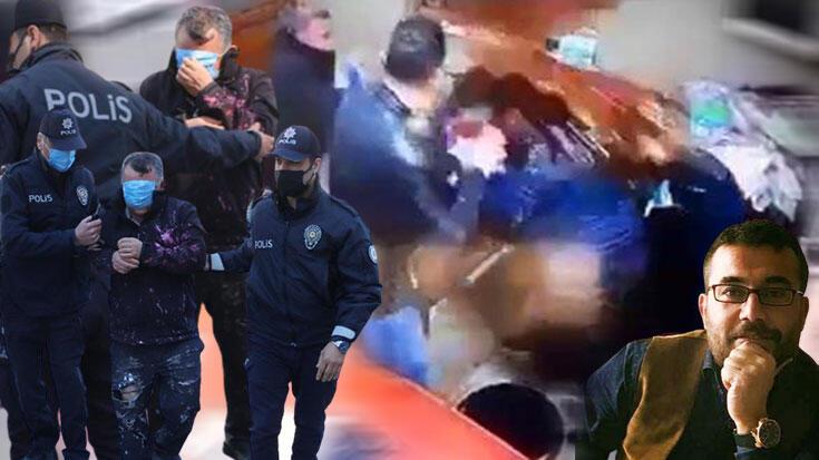 Asitli saldırıda dehşet anları: Termosu çıkarttı, üzerine döktü