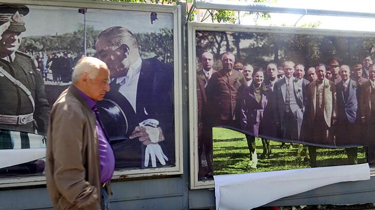 Atatürk posterlerini yırtanları 2 genç engelledi