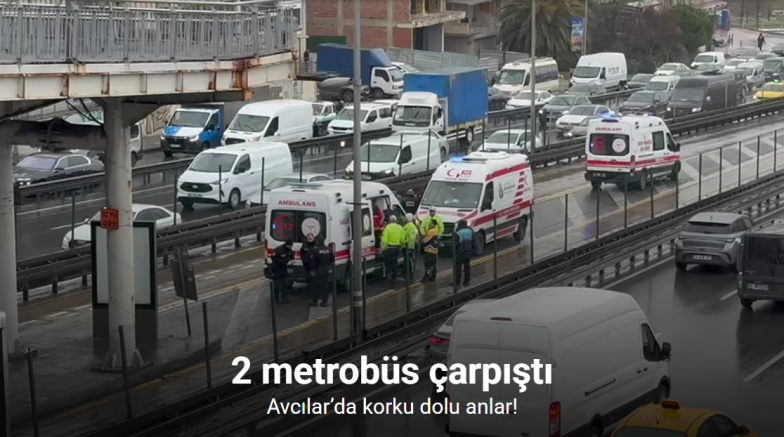 Avcılar’da 2 metrobüs çarpıştı: 4 yaralı