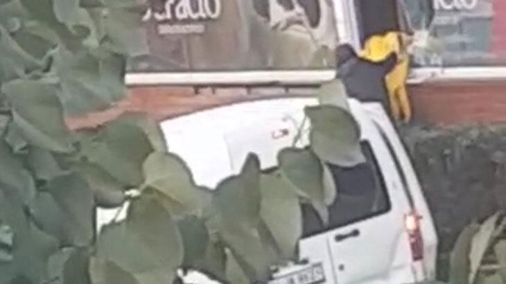 AVM’deki mağazanın camının kırarak onlarca mont çaldılar