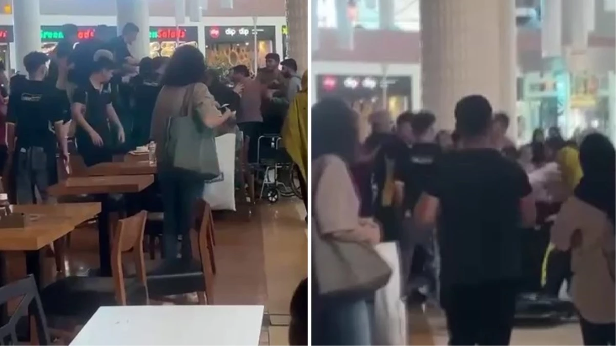 AVM'yi savaş alanına çeviren kavga! Restoran çalışanları ile yabancı uyruklu müşteriler birbirine girdi