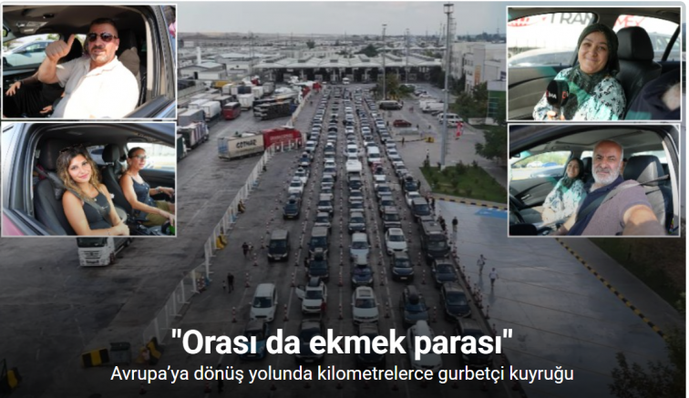 Avrupa’ya dönüş yolunda kilometrelerce gurbetçi kuyruğu