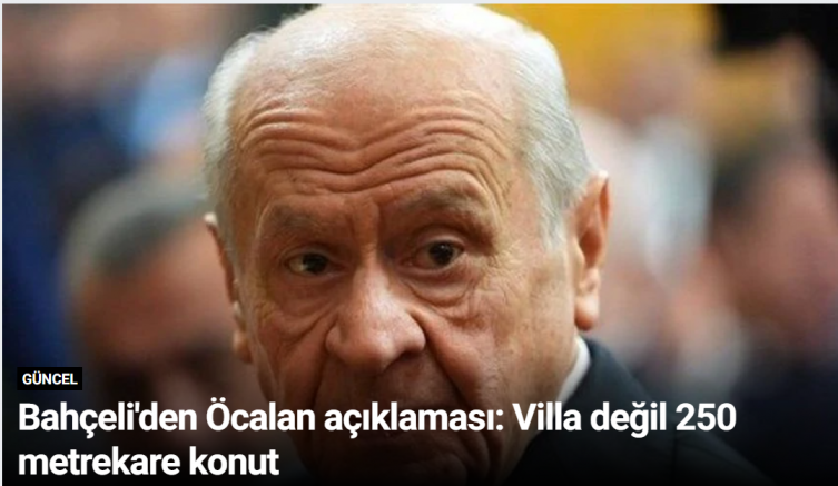 Bahçeli'den Öcalan açıklaması: Villa değil 250 metrekare konut