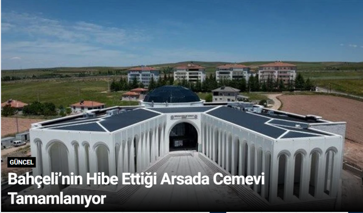Bahçeli’nin Hibe Ettiği Arsada Cemevi Tamamlanıyor