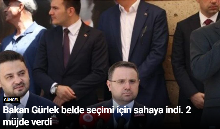 Bakan Gürlek belde seçimi için sahaya indi. 2 müjde verdi