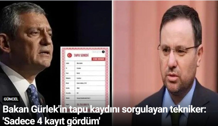Bakan Gürlek'in tapu kaydını sorgulayan tekniker: 'Sadece 4 kayıt gördüm'