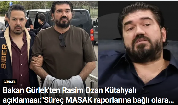 Bakan Gürlek'ten Rasim Ozan Kütahyalı açıklaması:
