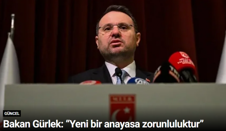 Bakan Gürlek: “Yeni bir anayasa zorunluluktur”